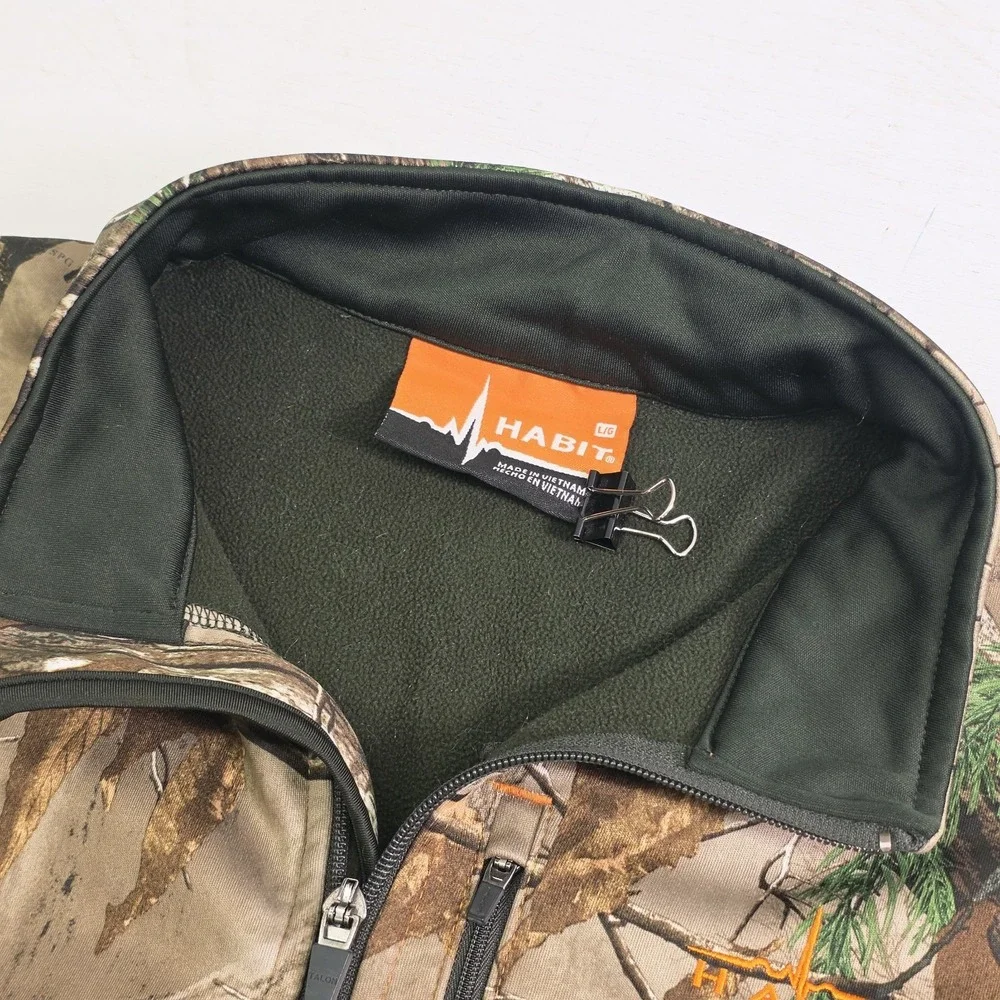Habit Techshell Lite Scent Fleece Lined Pullover‎ Men's Sz L Realtree Xtra Camo